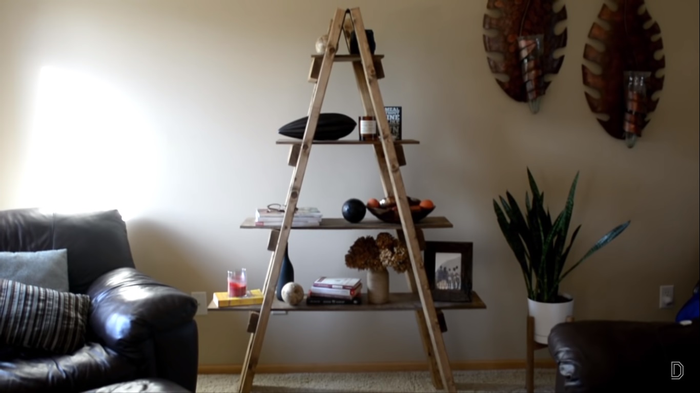 You are currently viewing Ladder Shelf DIY: How to Make a Ladder Shelf In 20$